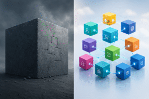Monolithic versus microservices architecture